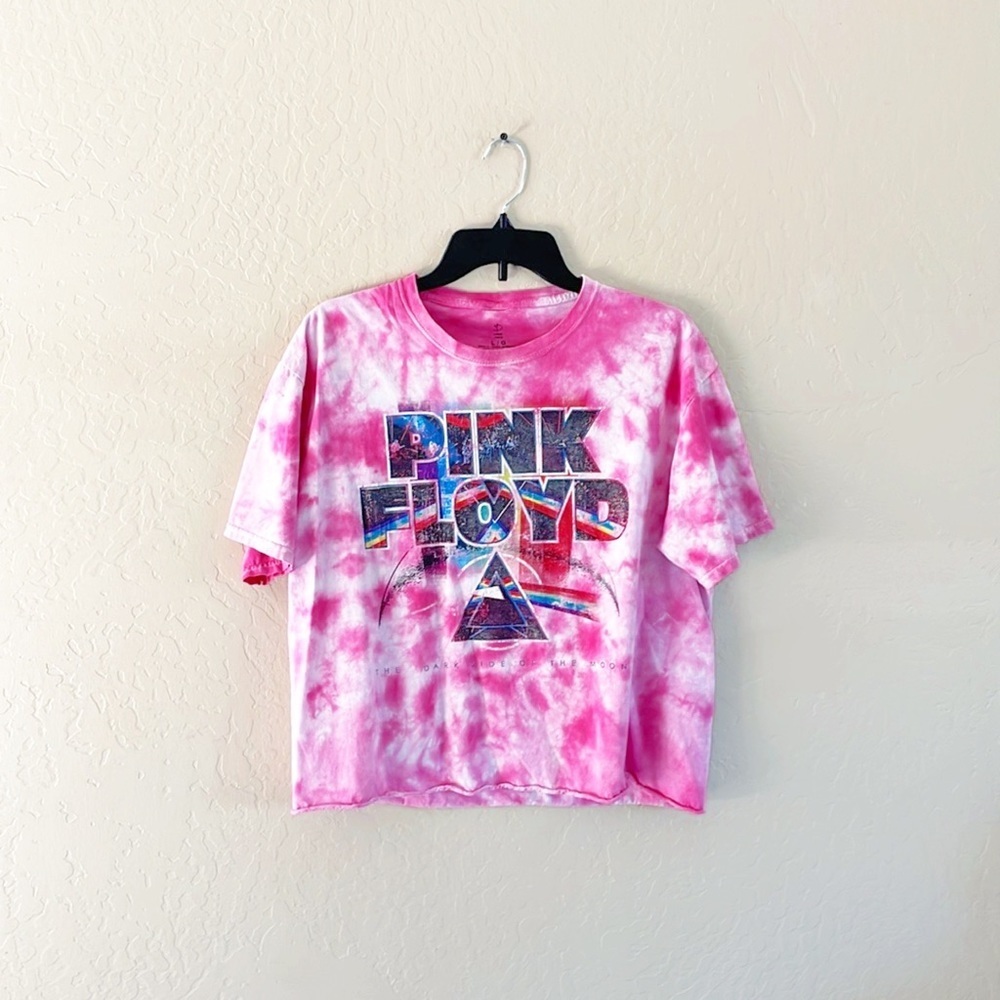🌿Final Sale Pink‎ Floyd Cropped Pink Tee